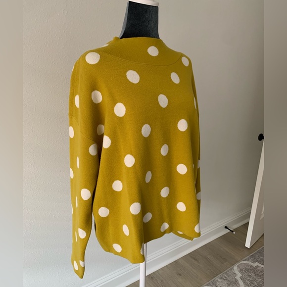 Anthropologie Sweaters - Anthropologie Carys Mock-Neck Sweater By Maeve In Yellow Motif